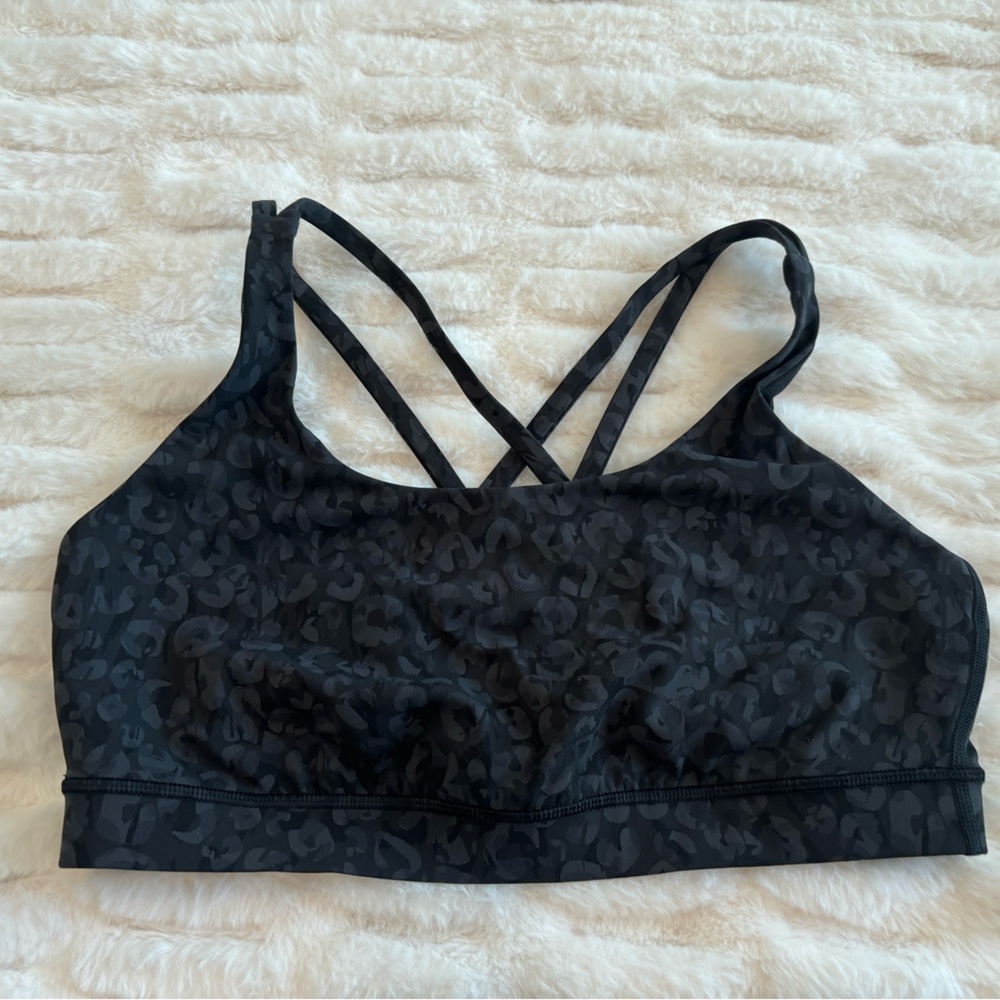 lululemon Energy Bra *Medium Support B–D Cups Color:Intertwined Camo Deep Coal M - Picture 2 of 4